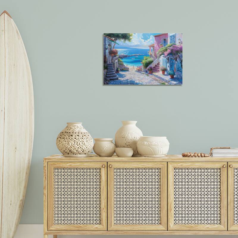 Stupell Seaside Village Cobblestones Canvas Wall Art Design By LSR Design Studio