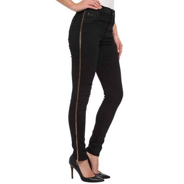 side zip black jeans