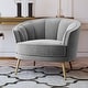 preview thumbnail 27 of 39, Modern Velvet Accent Barrel Chair Upholstered Armchair Vanity Chair