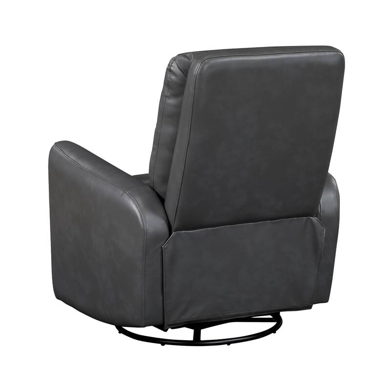 Preston 35" Faux Leather Swivel Glider Recliner - 360-Degree Swivel