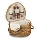 preview thumbnail 3 of 5, Curata Heart Picnic Basket with Ivory Lining and Deluxe Service For Two