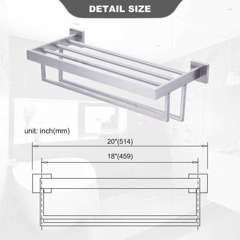 WOWOW 2-Tier Stainless Steel Bath Towel Rack