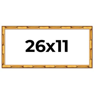 26x11 Frame Gold Bamboo Picture Frame Modern Photo Frame Includes UV Acrylic Shatter Guard Front Acid Free Foam Backing Board