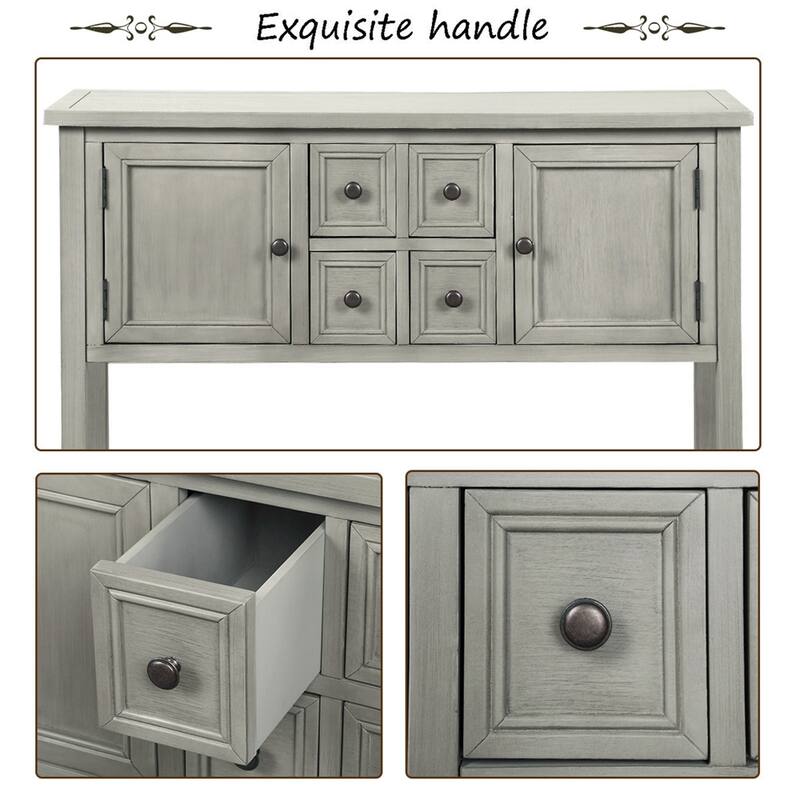 Modern Buffet Sideboard Console Table with Bottom Shelf