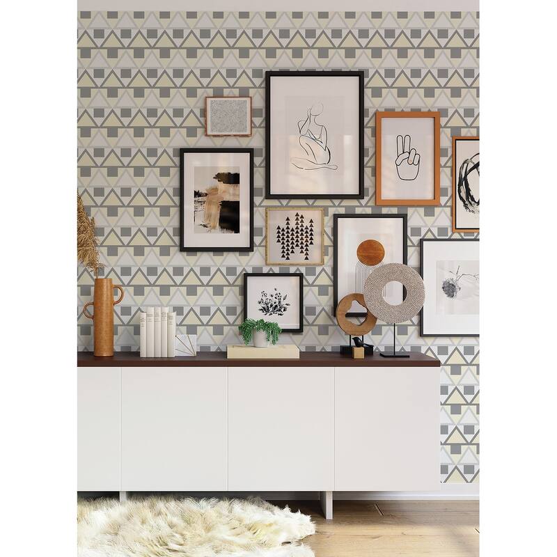 Aelfie Grey Madaket Geometric Peel & Stick Wallpaper
