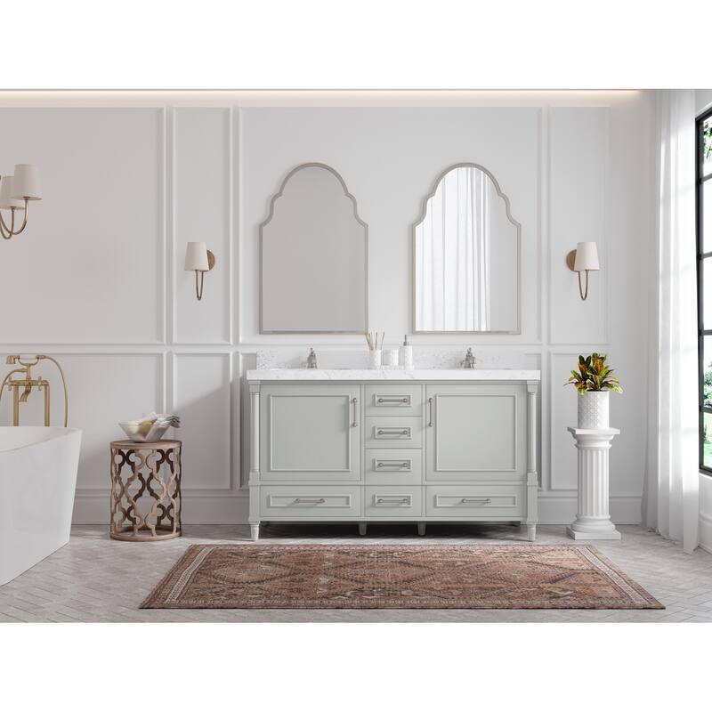 Willow Collections 60 in. W x 22 in. D Aberdeen Double Sink Bathroom Vanity with Countertop