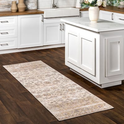 Nuloom Deadra SpinClean Vintage Floral Machine Washable Area Rug