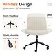 preview thumbnail 7 of 6, Criss Cross Legged Chairs with Wheels, Upholstered Fabric Home Office Desk Seating, Adjustable Swivel Vanity Boucle - N/A