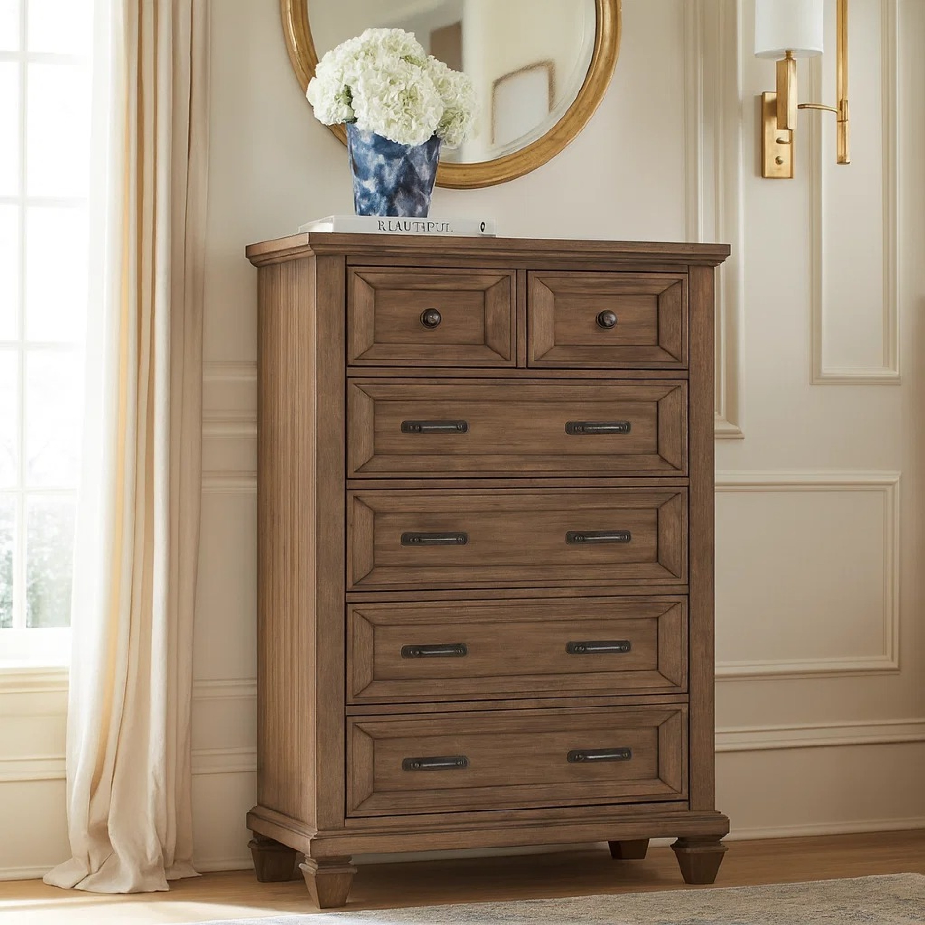 tall wood dresser Traditional Chest of Drawers Rustic KEY DETAILS Solid acacia wood in a water Hudson Rustic Walnut Wood 9-Drawer