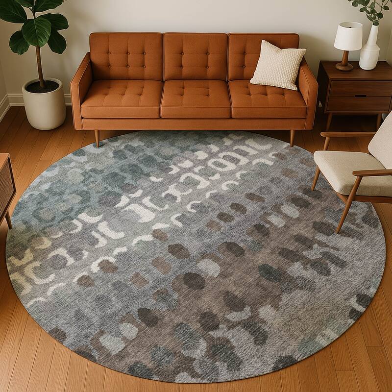 Machine Washable Indoor/ Outdoor Modern Trezze Chantille Rug