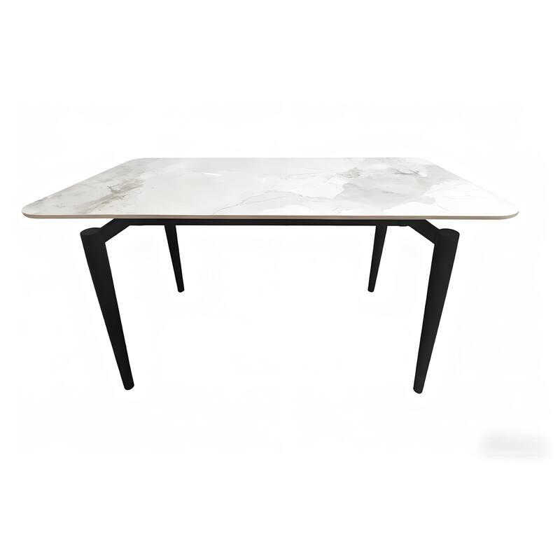 Sintered Stone Dining Table for 6, Rectangular Dining Table with Legs