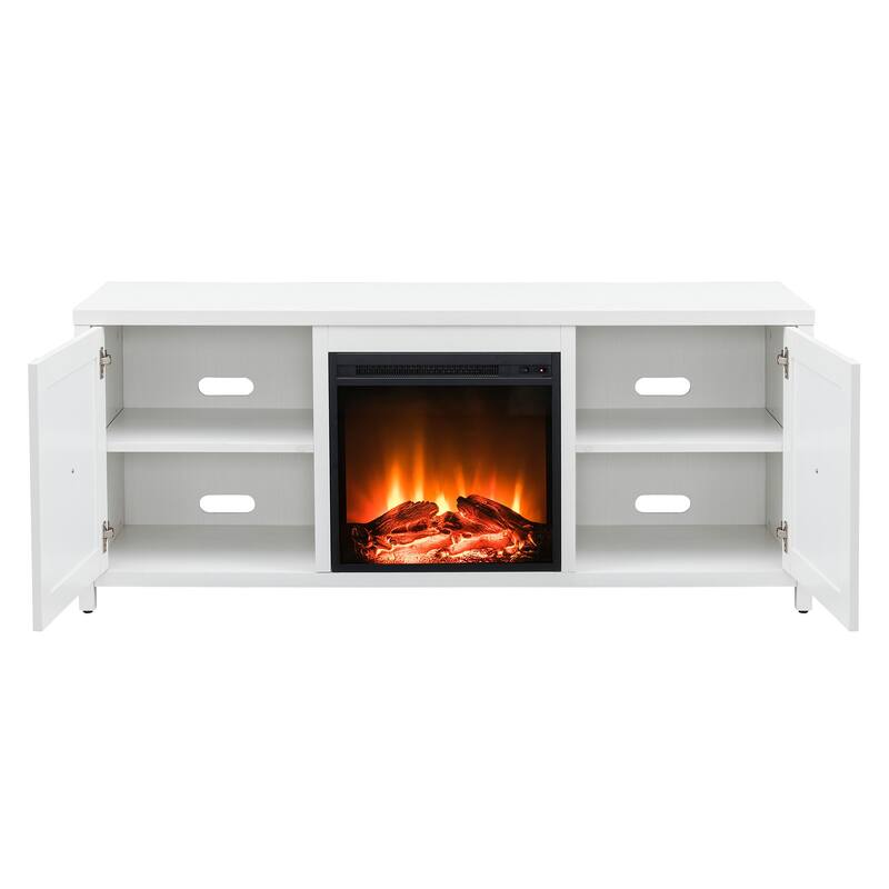 Granger 58" TV Stand with Log Fireplace Insert