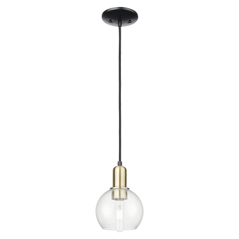 Innovations Lighting Endless Possibilities Arcadia - Athens - 1 Light 6" Cord Hung Mini Pendant - Clear/Black Antique Brass