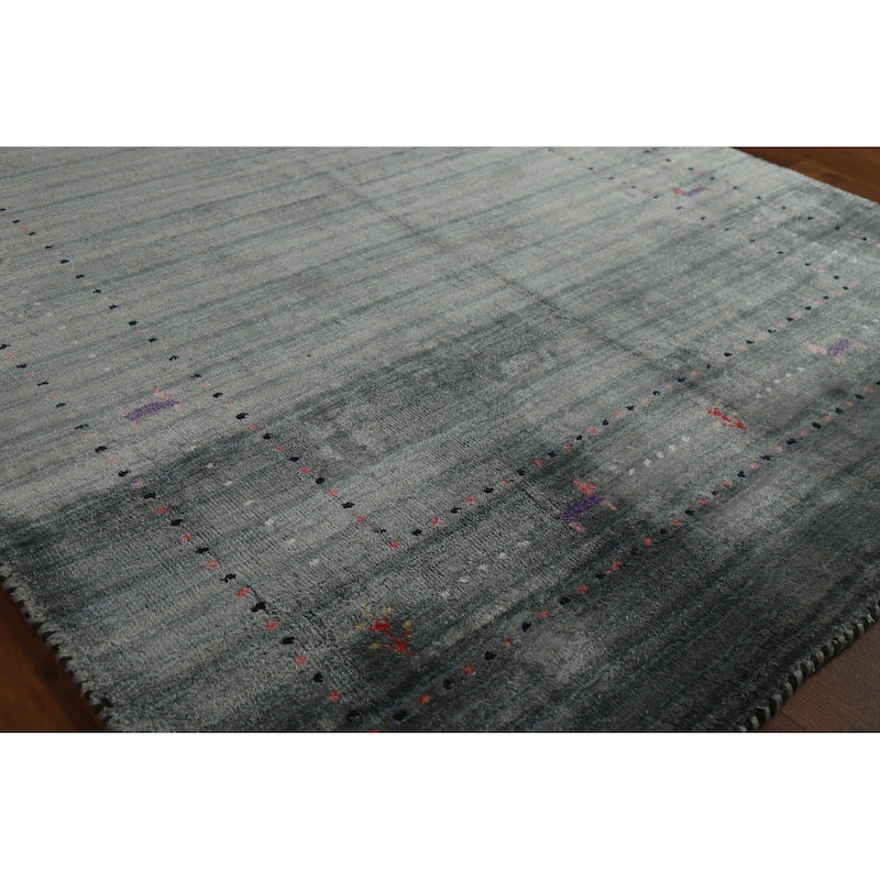 Hand Knotted Oriental 100% Wool Carpet Tribal Tribal Multi-Colored Gabbeh Area Rug - 5' 10'' X 4' 0''