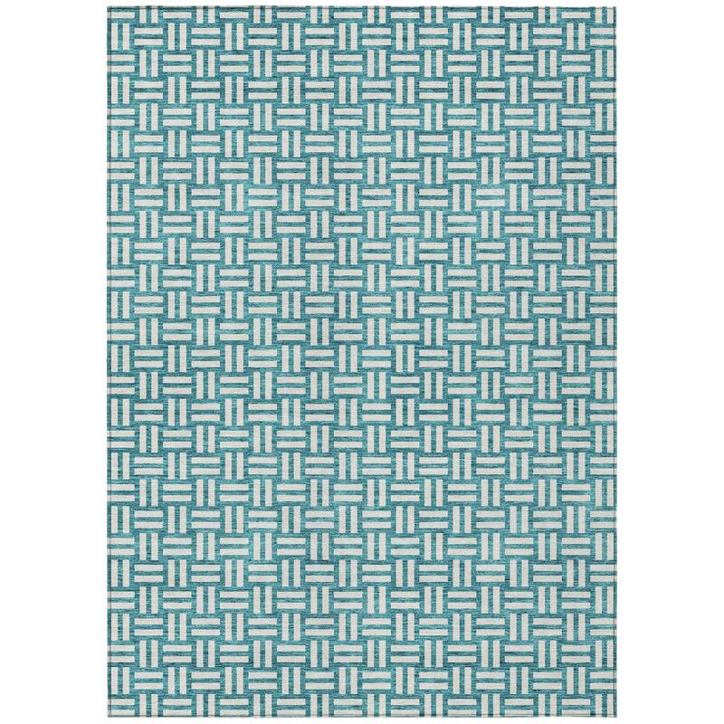 HomeRoots Geometric Transitional Rectangle Outdoor Rug