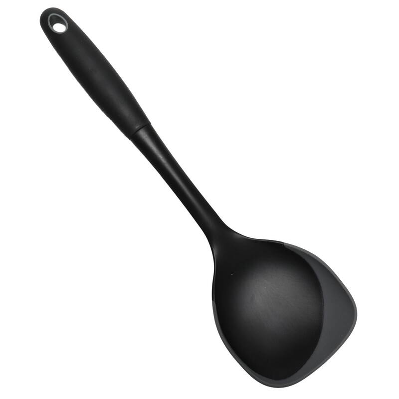 Chef Craft 13-inch Nylon Spoon Spatula with Silicone Edge - Black