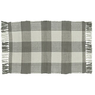 Park Designs Wicklow Check Rag Rug 2X3 Dove - 2' x 3' - Bed Bath ...