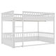 preview thumbnail 11 of 25, Queen over Queen Bunk Bed with Ladder and Guardrails, Solid Pine Wood Frame