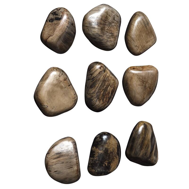 Pebbles Wooden Wall Decoration - 6" - Set of 9