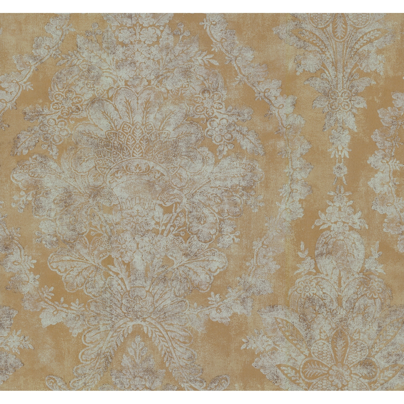 Ronald Redding Charleston Damask Yellow Wallpaper