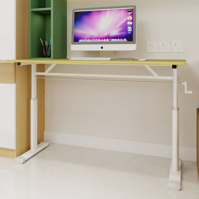 Roomfitters 47" Adjustable Height Study Desk - Compact Multi-Purpose Desk for Kids & Adults, Manual Crank Standing Desk