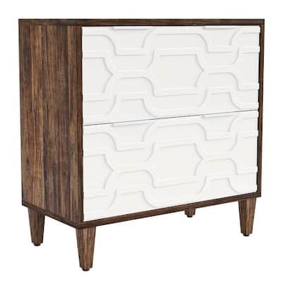 Particle Board 2-Drawer Filing Cabinet with Sturdy Legs