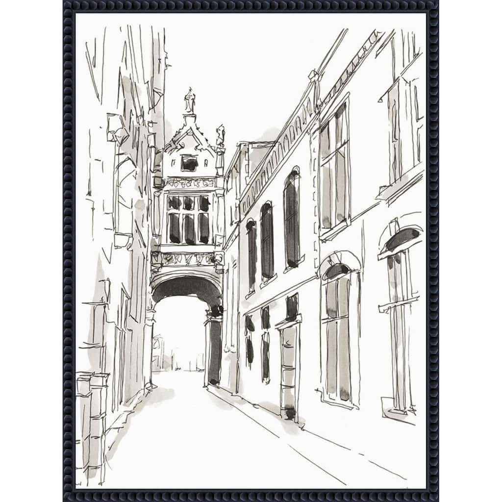 Pen and Ink Travel Studies No. 3 by Ethan Harper Framed Canvas Wall Art Print