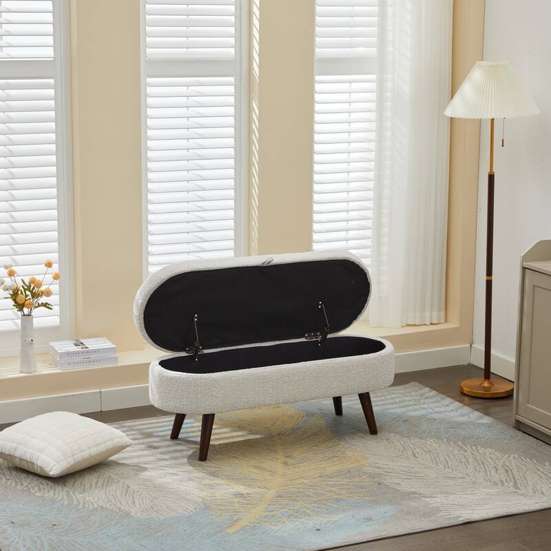 Basics Upholstered Storage Ottoman and Entryway Bench