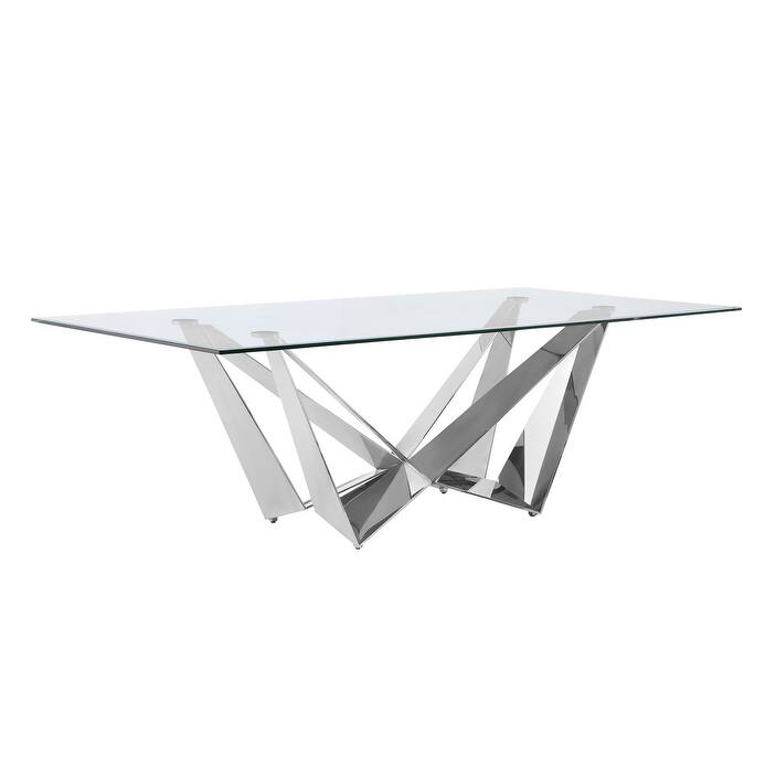 Best Quality Furniture D402/3-SC330-7 Dining Set with 94" 15mm Glass with Bevel