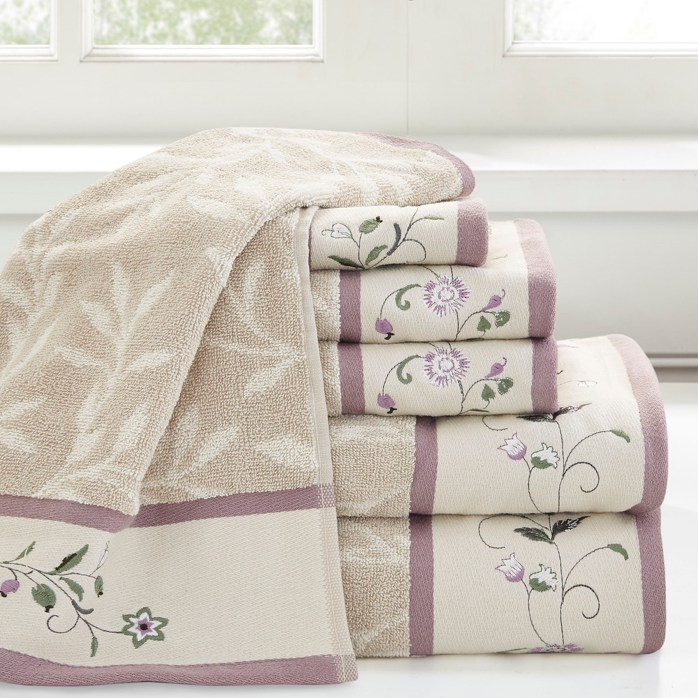 Purple floral bath towels online
