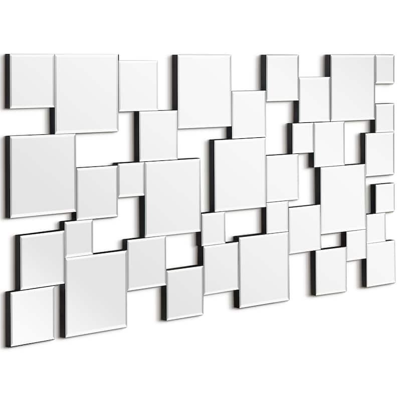 Elegant Mirror Cluster Wall Mirror,Bathroom,Bedroom,Living Room,Ready to Hang - Clear - 24" x 48"
