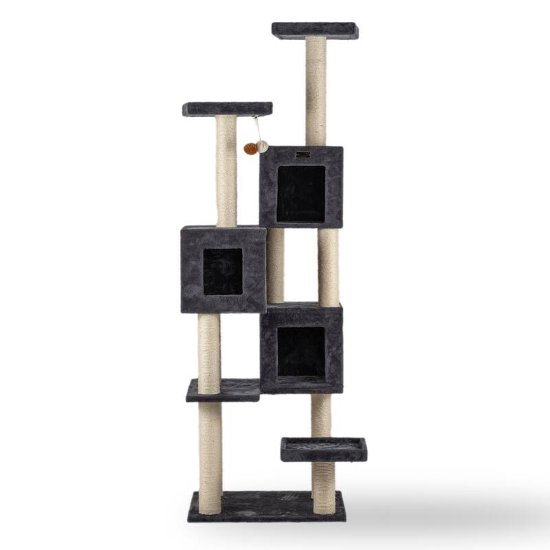 Real Wood Griant Cat Tower with Condos for Multiple Cats