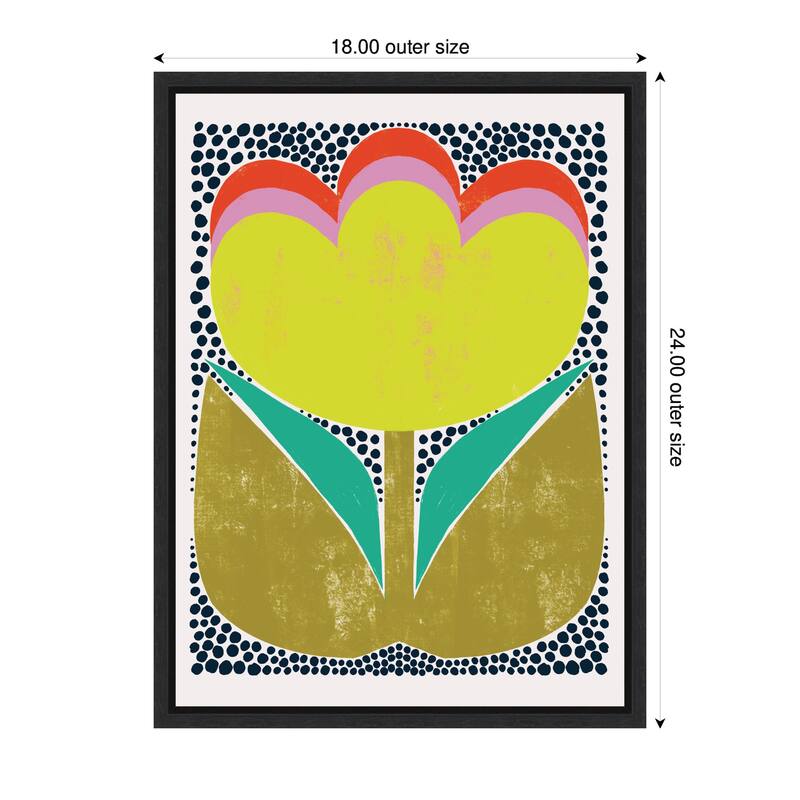 Kate and Laurel Triple Bloom by Hannah Beisang Framed Canvas Wall Art Print