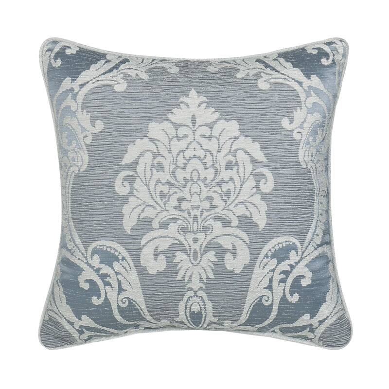 Queensbury Steel Blue 20" Square Decorative Throw Pillow