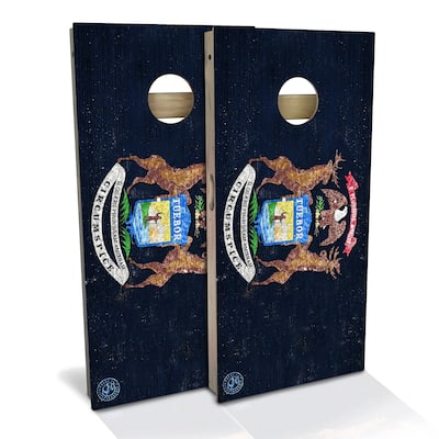 Michigan Flag Outdoor Cornhole Board Set