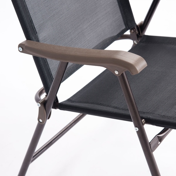 Costway set of 2 patio folding shop sling back chairs camping deck garden beach