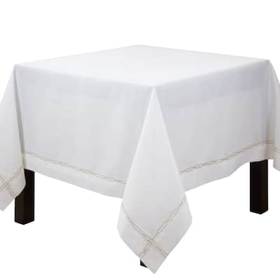 Timeless Embroidered Border Tablecloth with Classic Design