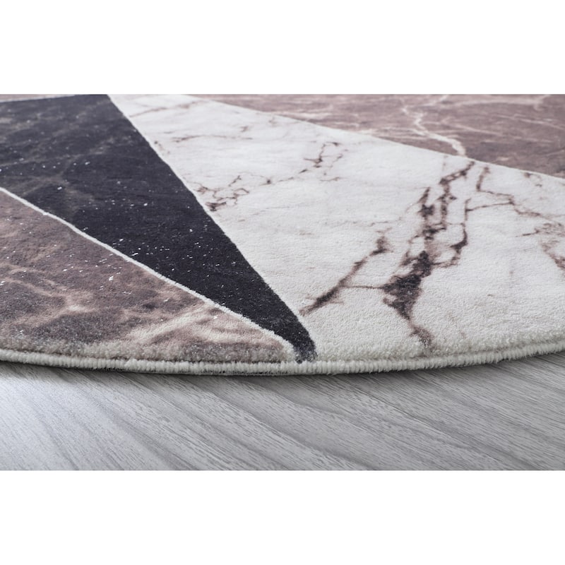 Retro Shag Collection Geometric Abstract Area Rug