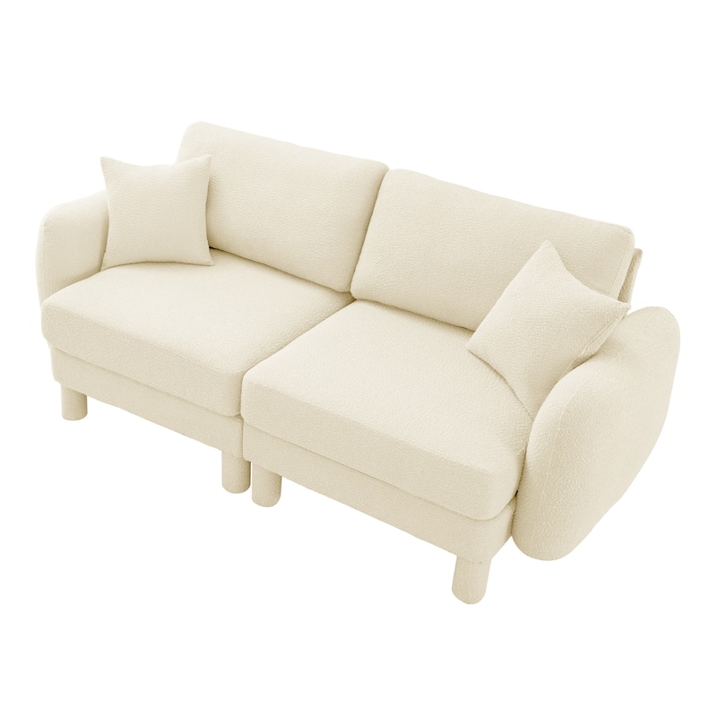 Loveseat Sofa, 78" 2-Seater Upholstered Couch Modern Sectional Couches with Shell-shaped Armrests for Living Room