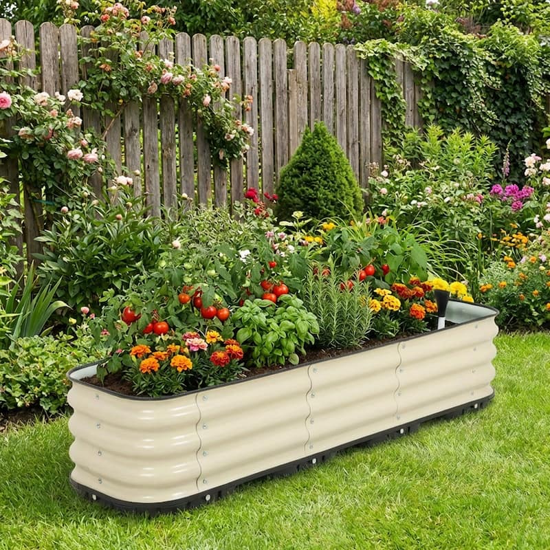 Aoodor Galvanized Self-Watering Planter Box