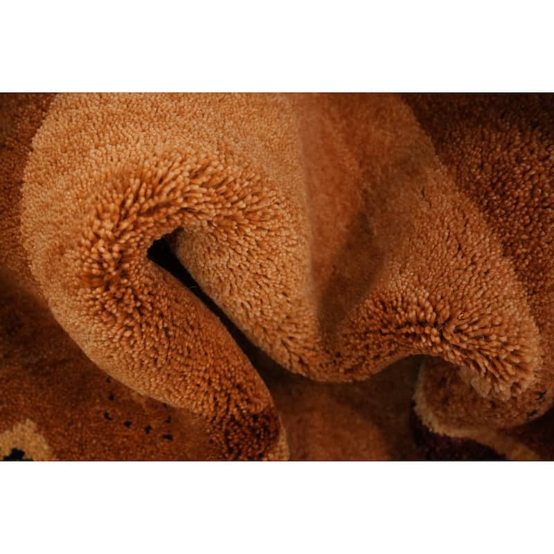 Hand Knotted Oriental 100% Wool Carpet Modern Solid Oranges & Rust Gabbeh Area Rug - 6' 3'' X 6' 3''