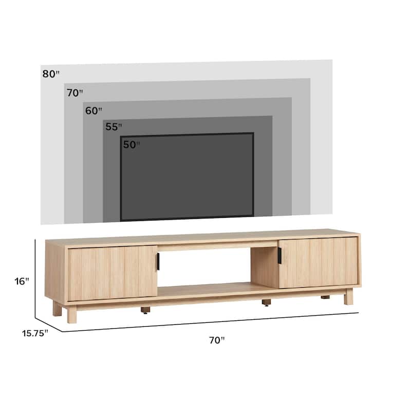 Walker Edison Modern 70-inch Fluted-Door TV Stand