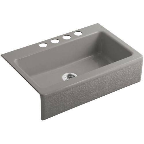 Kohler K 14579 Kg Artist Editions Alencon Lace Design On Dickinson 8 3 4 X 33 X 22 1 8 Undermount Kitchen Sink With 4 Overstock 16296764 overstock com