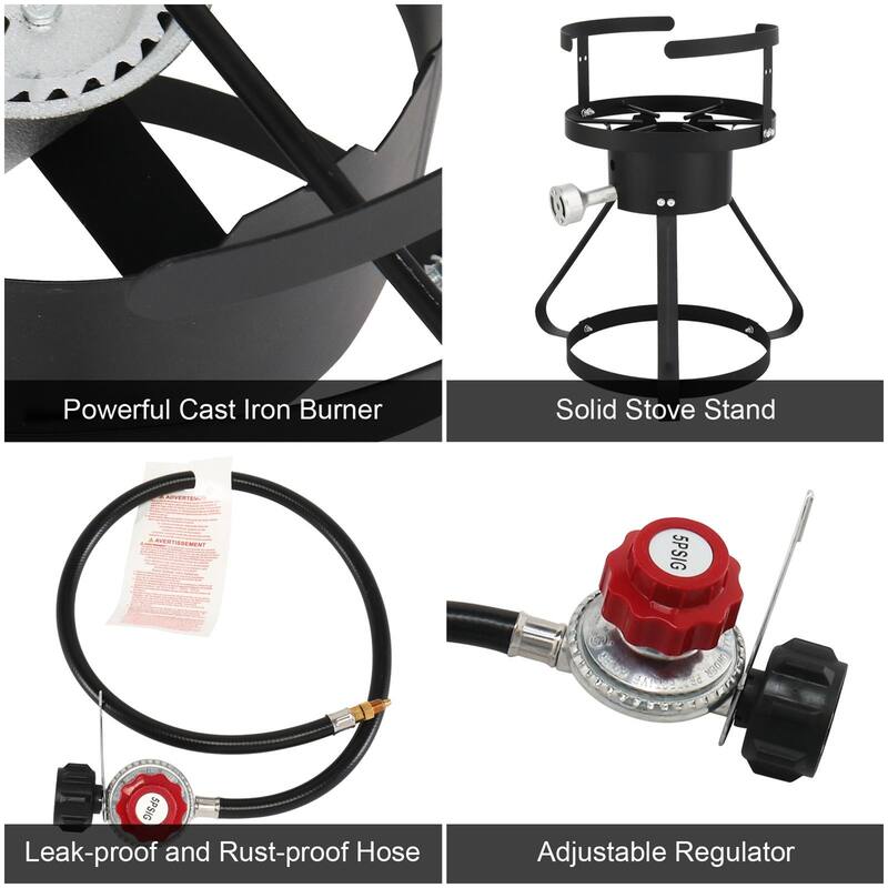 30QT Propane Turkey Fryer Set Silver Aluminum Pot