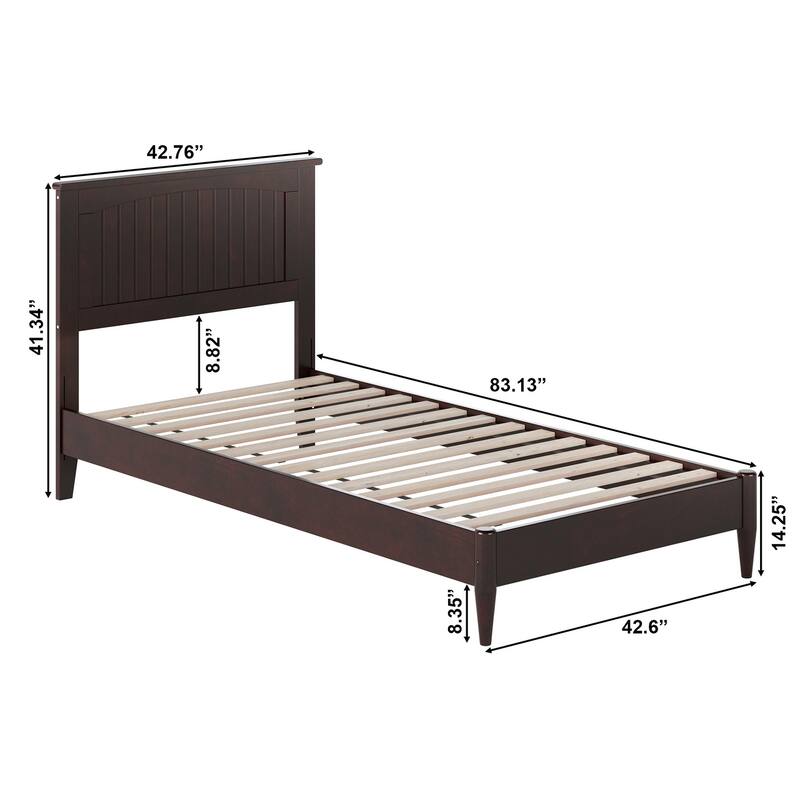 Naples Solid Wood Low Profile Platform Bed