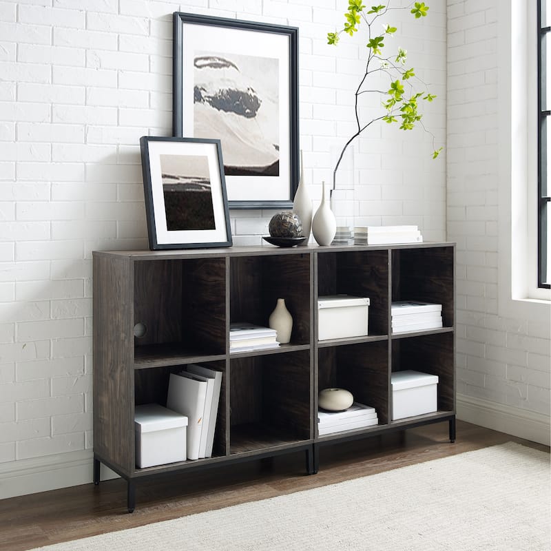 Crosley Jacobsen 2Pc Record Storage Cube Bookcase Set - 57 "W x 13.5 "D x 33 "