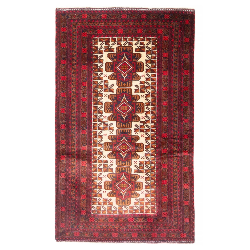 ECARPETGALLERY Hand-knotted Teimani Cream Wool Rug - 3'8 x 6'4