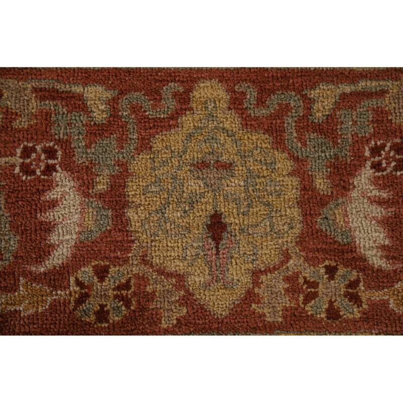 Vintage Vegetable Dye Oushak Turkish Area Rug Handmade Wool Carpet - 8'2"x 9'11"
