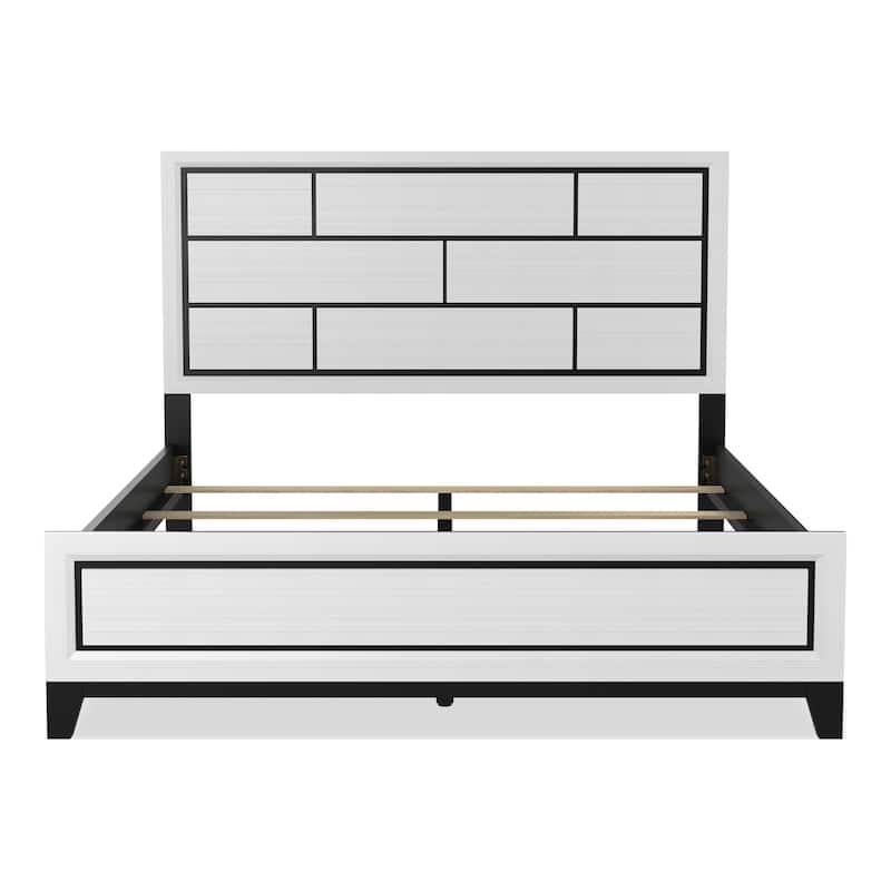 Furniture of America Lante Modern 5-Piece Two-Tone Design Panel Bedroom Set