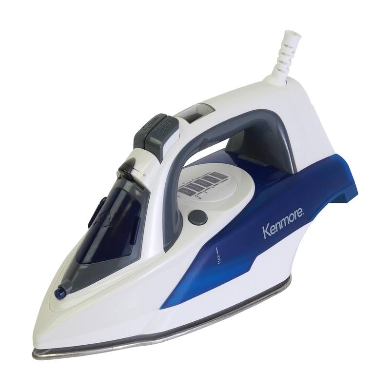 Kenmore Digital Power Steam Iron & Garment Steamer W/ 9 Fabric Presets - Blue/Off-White